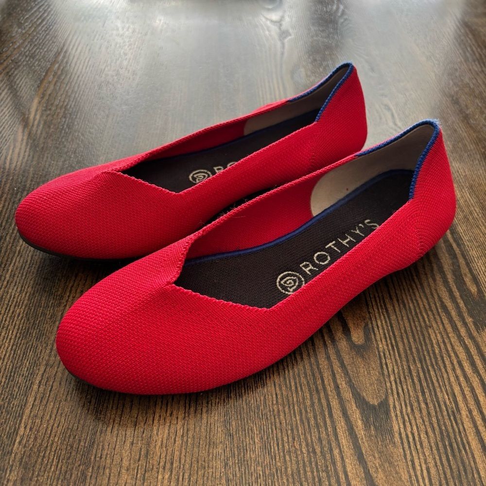 Rothy’s Bright Red “The Flat” Shoes Women’s Sz 7.5